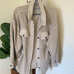 Free People Cream Teddy Jacket
